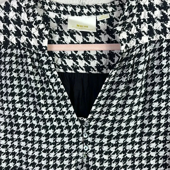 Maeve by Anthropologie Sterling Houndstooth Tunic Dress Black White size Small - Picture 7 of 16